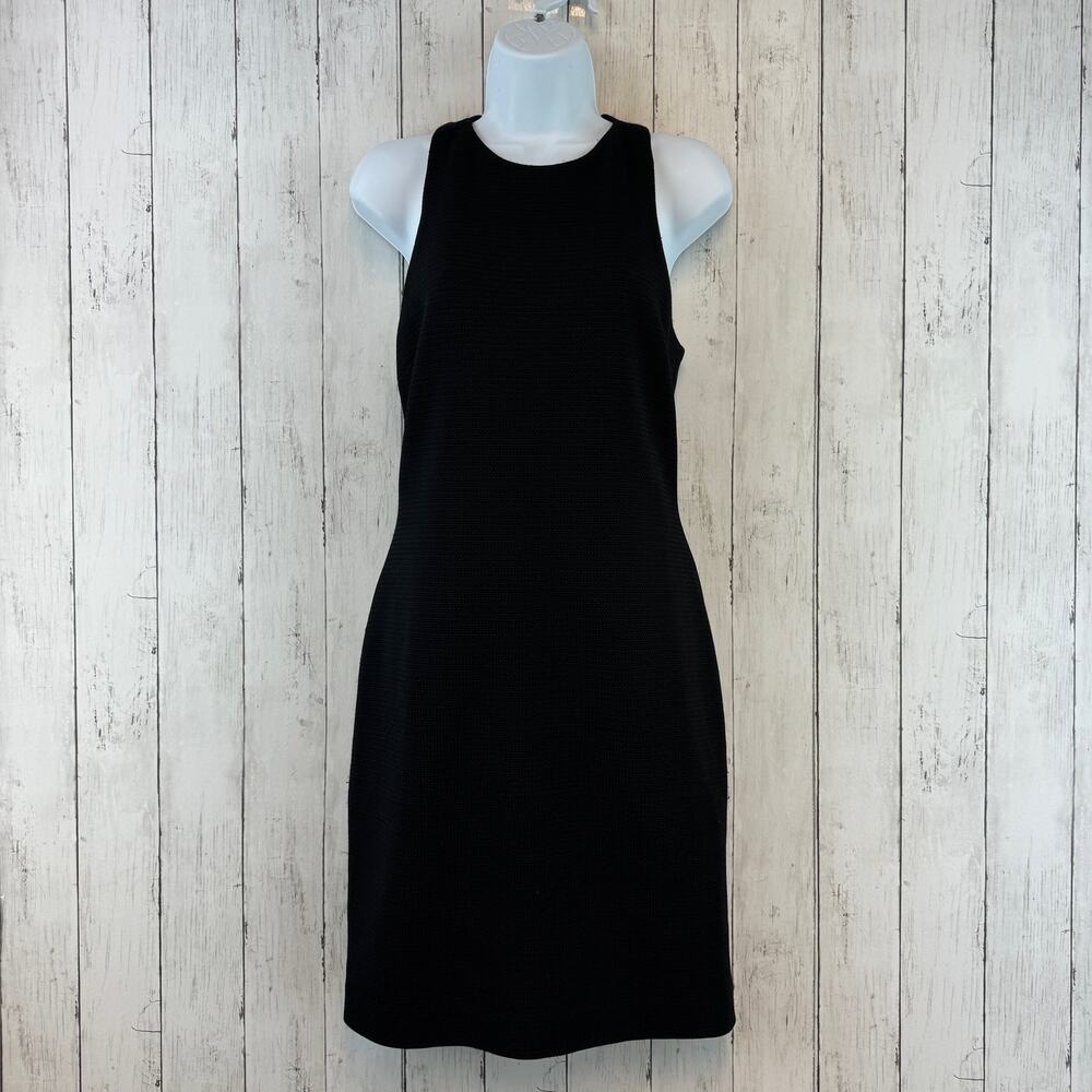 Theory Black Gemma Stretchy Knit Mini Sleeveless Bodycon Dress Size 8
